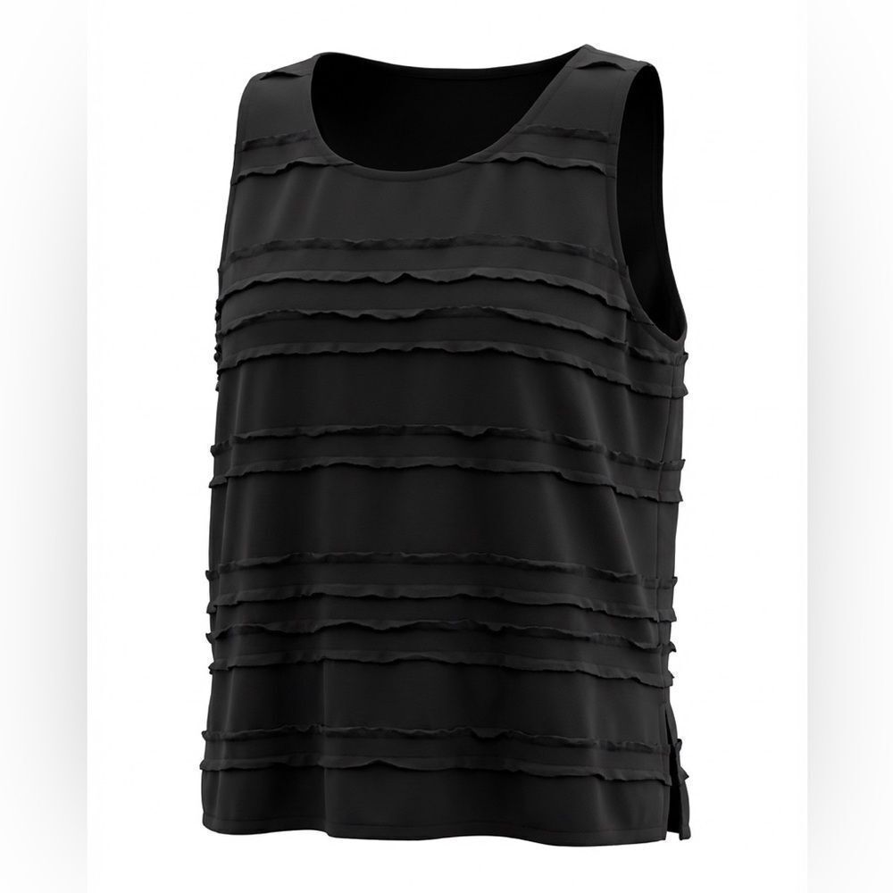 Lulu-B women’s ruffled Black Sleeveless top size S